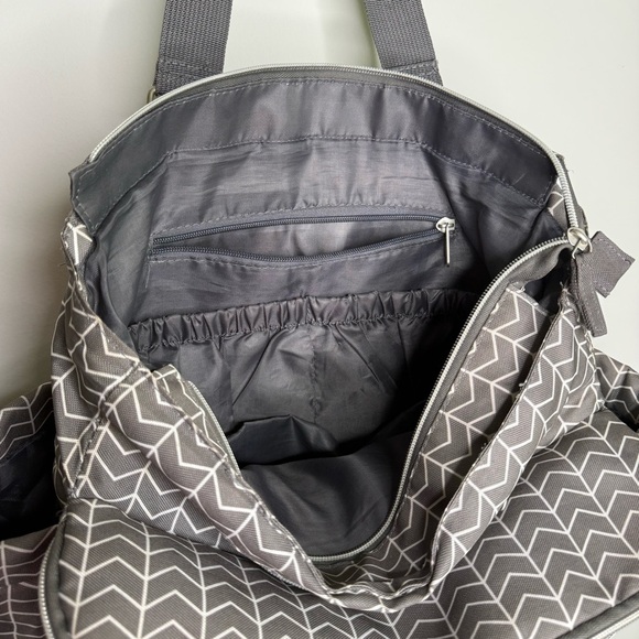 Banana Fish Stylish Gray Chevron Women's diaper Bag - Picture 8 of 12